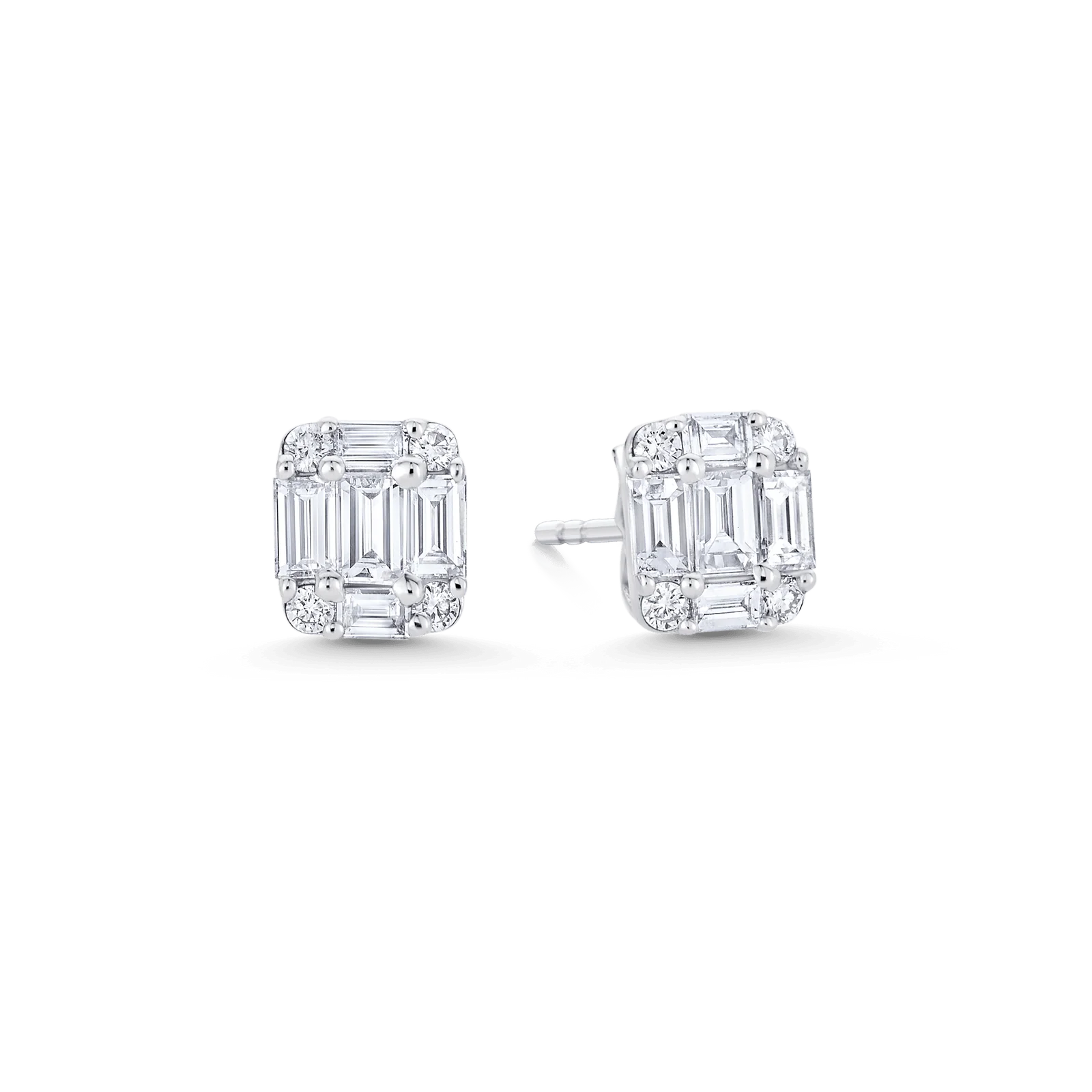 Illusion Emerald Stud Earrings