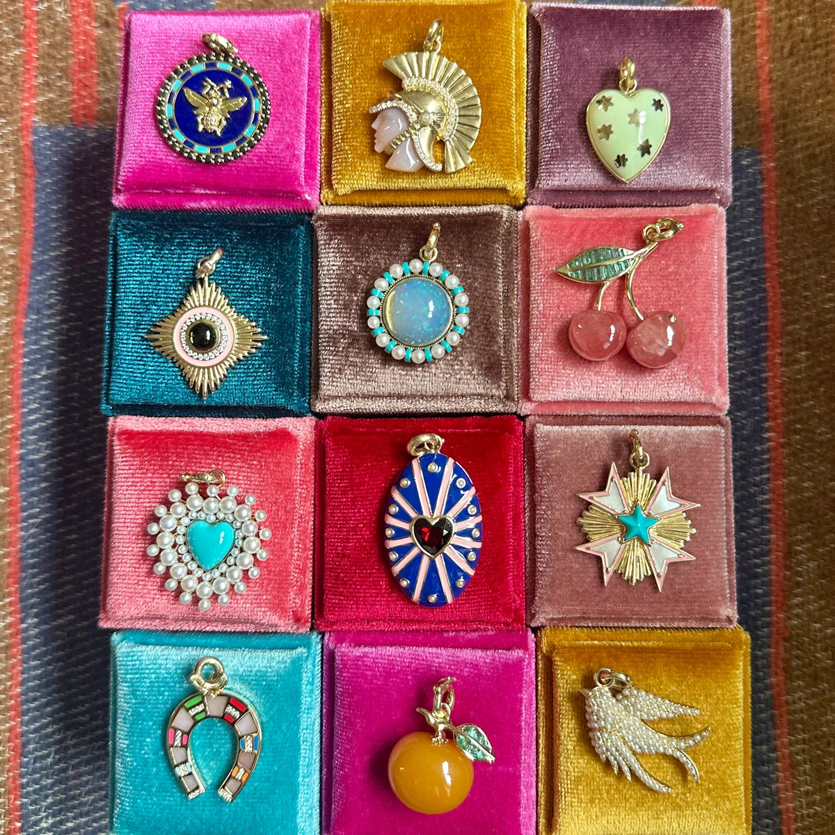 14K Gold Mint Chrysoprase Anna Heart Charm