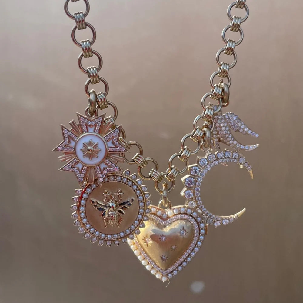 14K Gold Diamond & Pearl Laney Locket