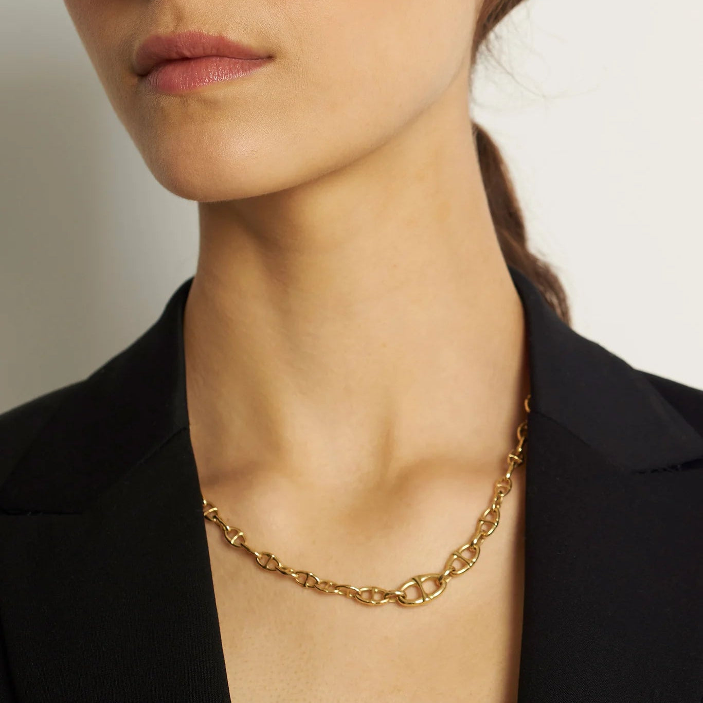 Mixed Mariner Link 18k Gold 18"