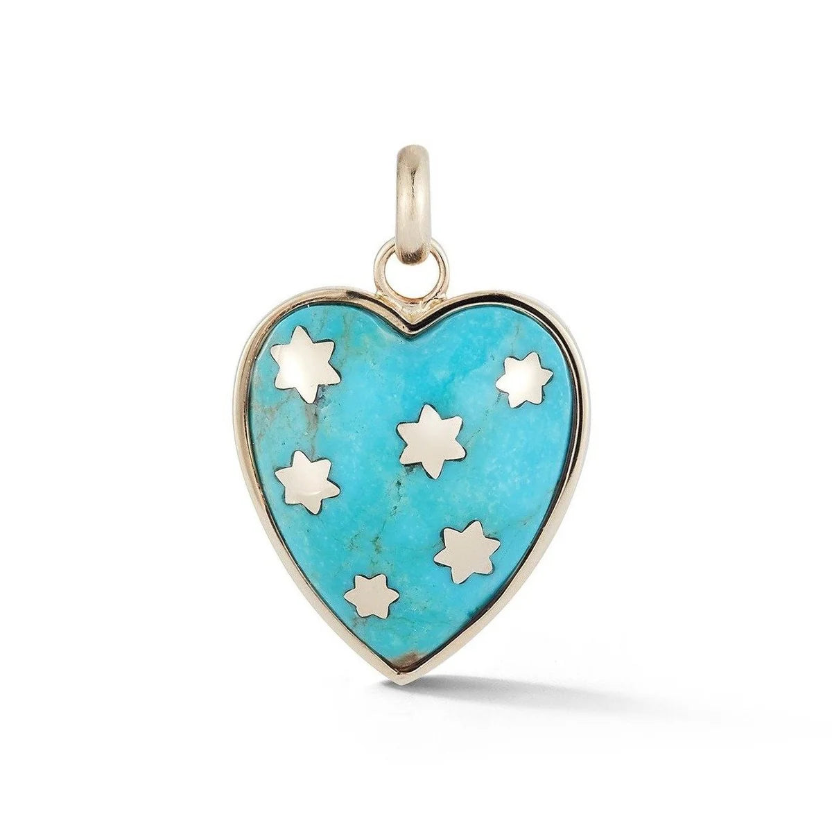 14K Gold Turquoise Anna Heart Charm