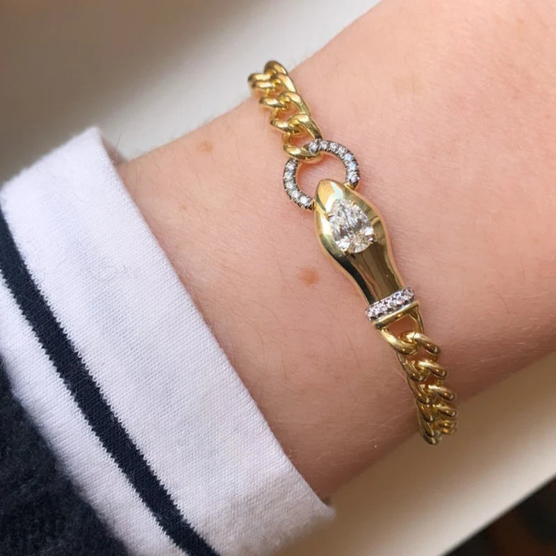 Toujours Curb Link Snake Bracelet