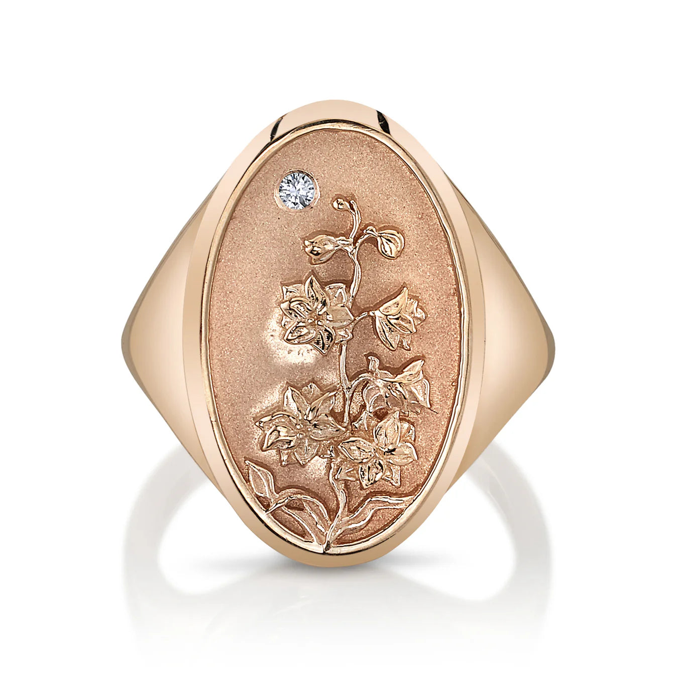 July Birth Flower Signet Ring