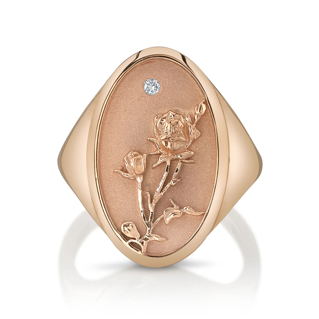 June Birth Flower Signet Ring