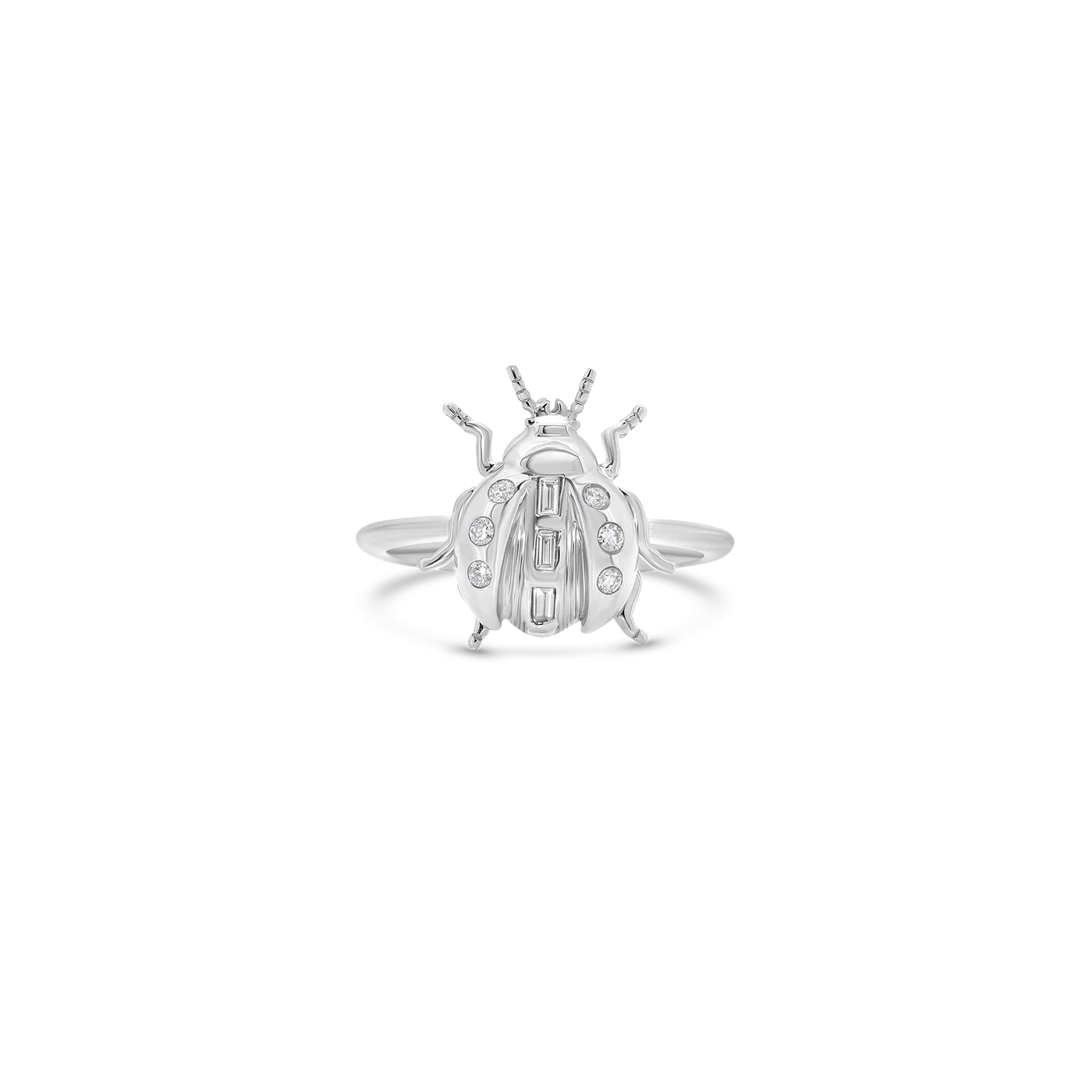 Lady Bug Gold & Diamond Pinky Ring