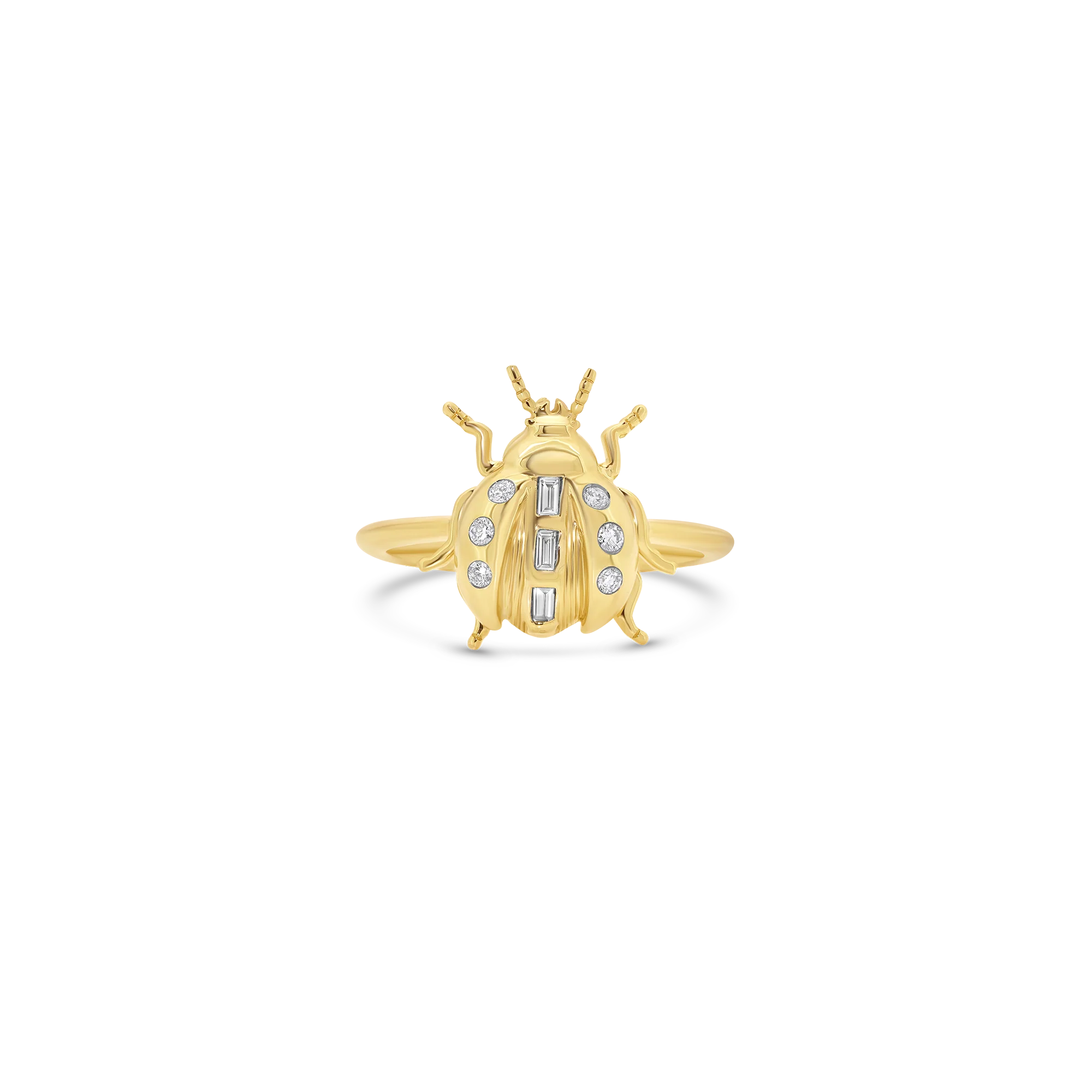 Lady Bug Gold & Diamond Pinky Ring
