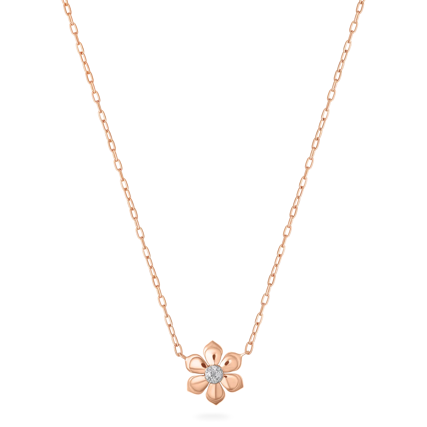 Lierre Pear Diamond Petite Flower Necklace