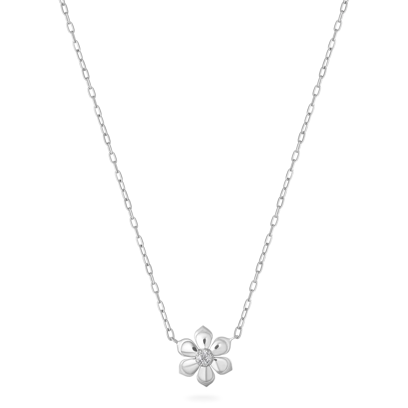 Lierre Pear Diamond Petite Flower Necklace
