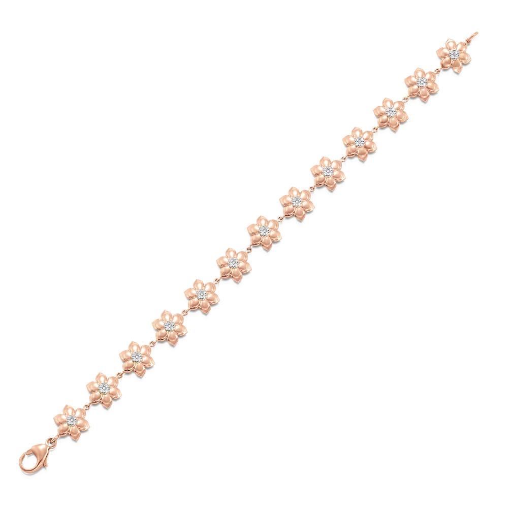 Lierre Gold and Diamond Flower Bracelet