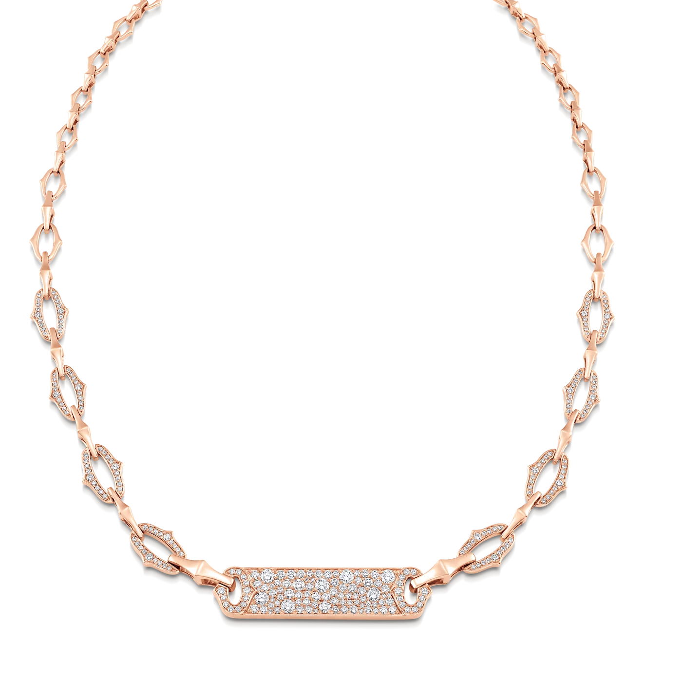 Lucia Pave Diamond Bar Tag Necklace