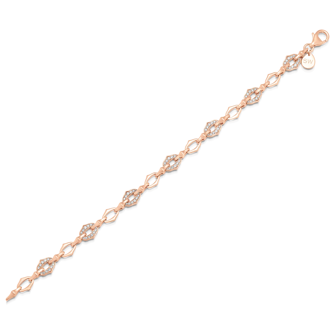 Lucia Chain & Pave Diamond Bracelet