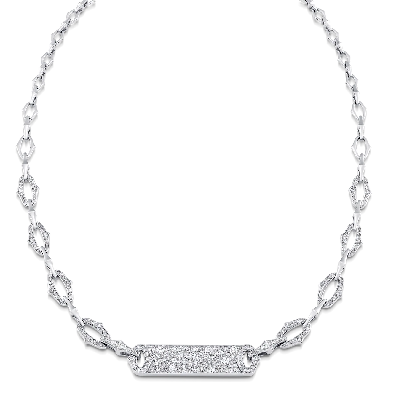 Lucia Pave Diamond Bar Tag Necklace