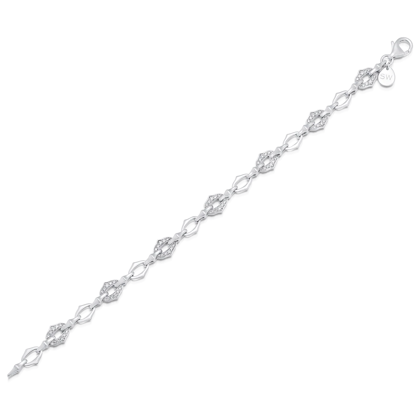 Lucia Chain & Pave Diamond Bracelet