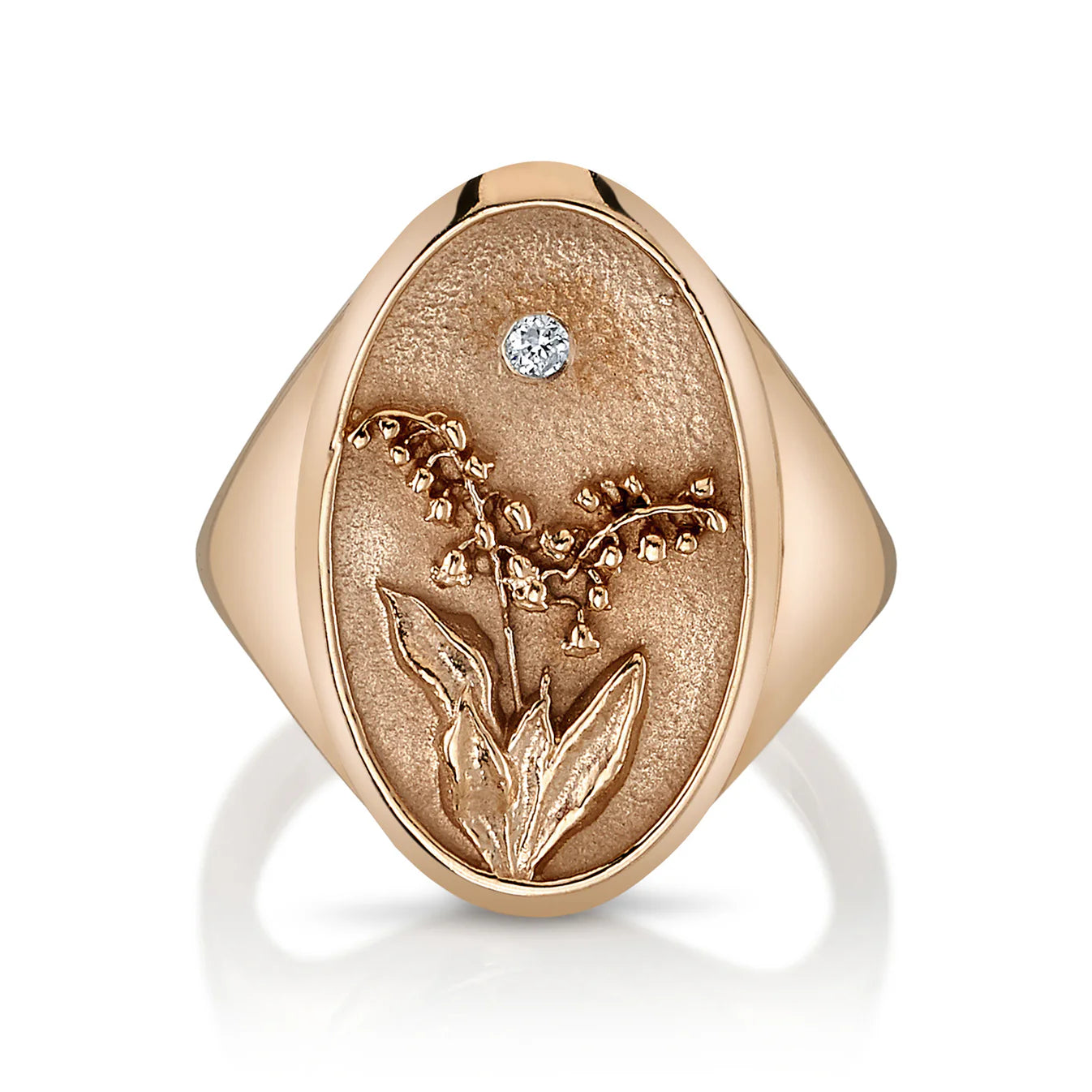 May Birth Flower Signet Ring