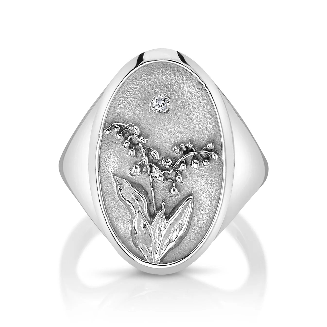 May Birth Flower Signet Ring