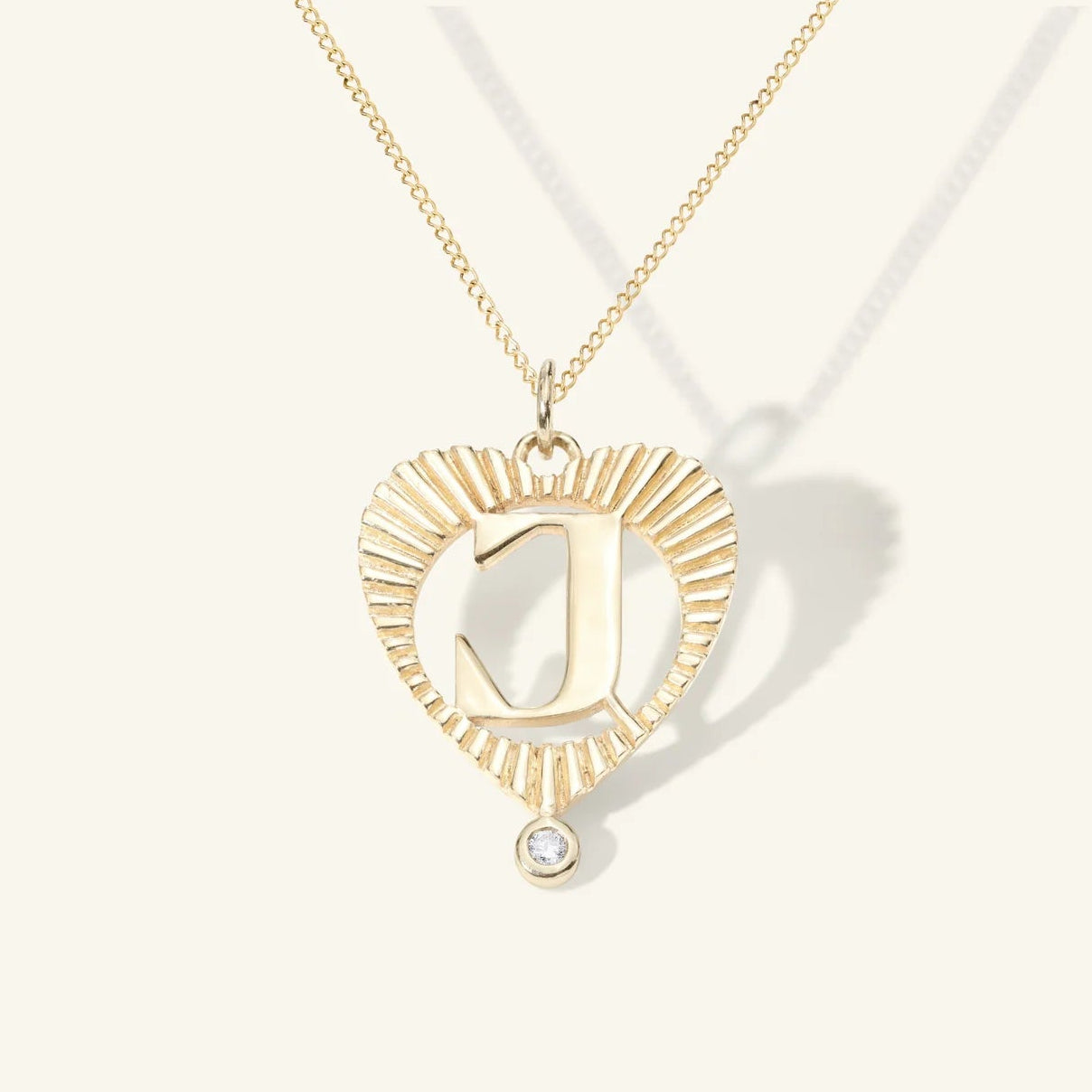 Medium Sunbeam Letter Heart Charm