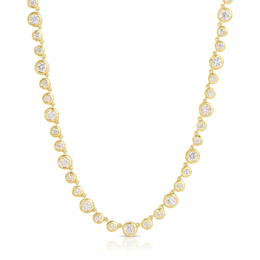 Micro Diamond Nesting Gem Tennis Necklace