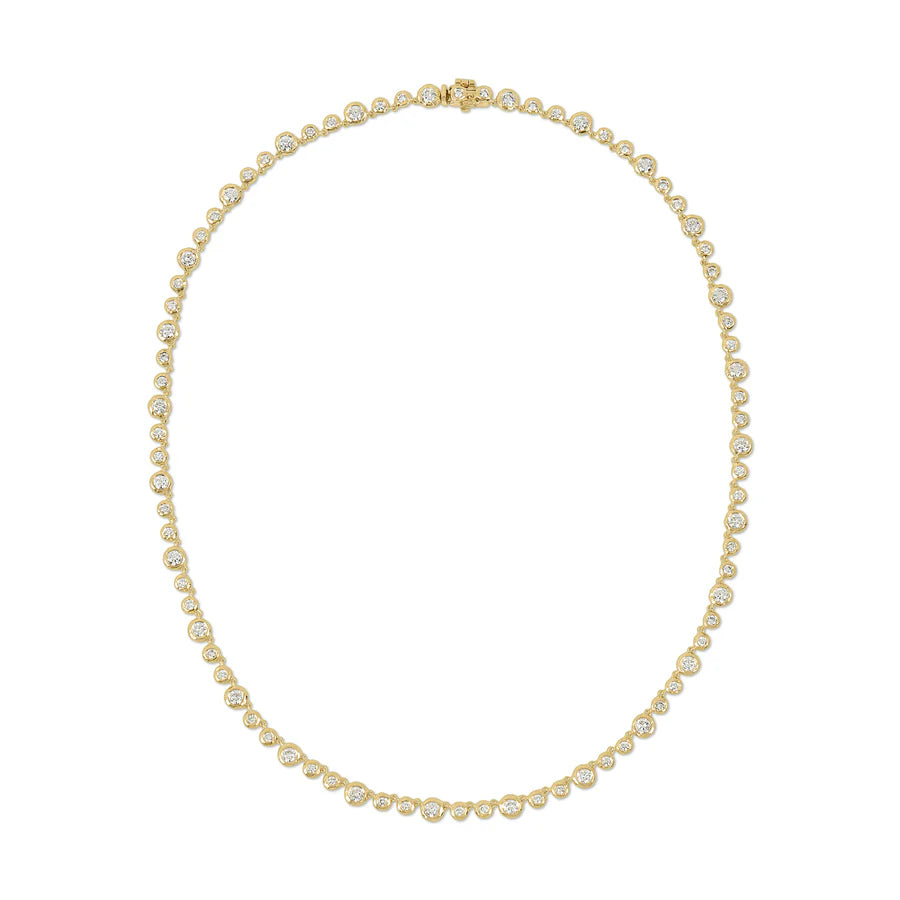 Micro Diamond Nesting Gem Tennis Necklace