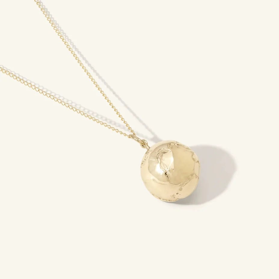 Mini Golden Atlas Charm Necklace