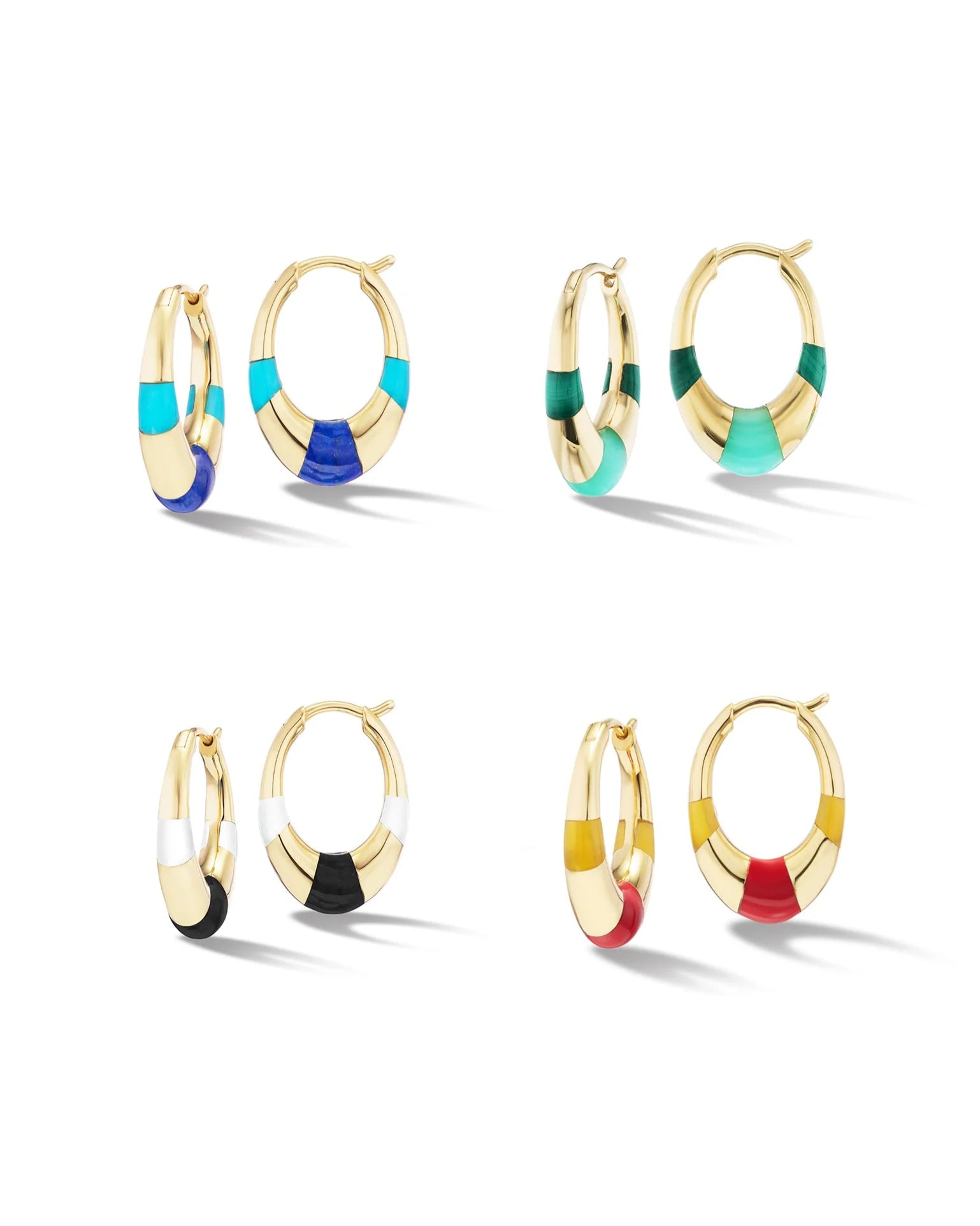 Mini Inlay Tri Hoops