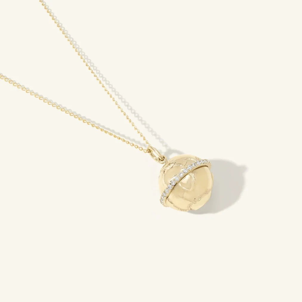 Mini Pave Atlas Charm Necklace