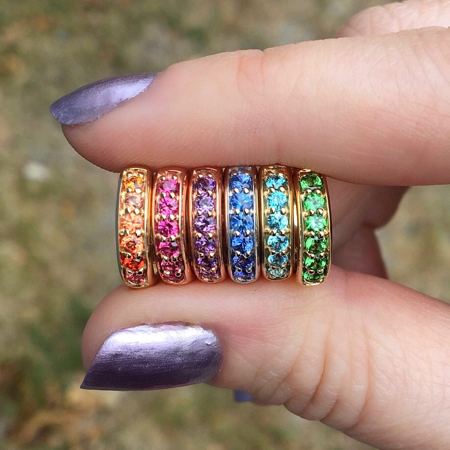 Cirque Classic Hoops with Round Tsavorite Garnets
