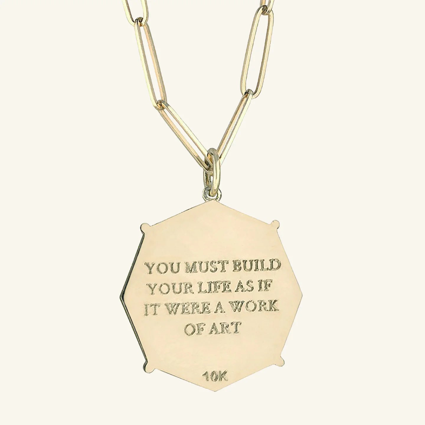 Art Octagon Charm Necklace