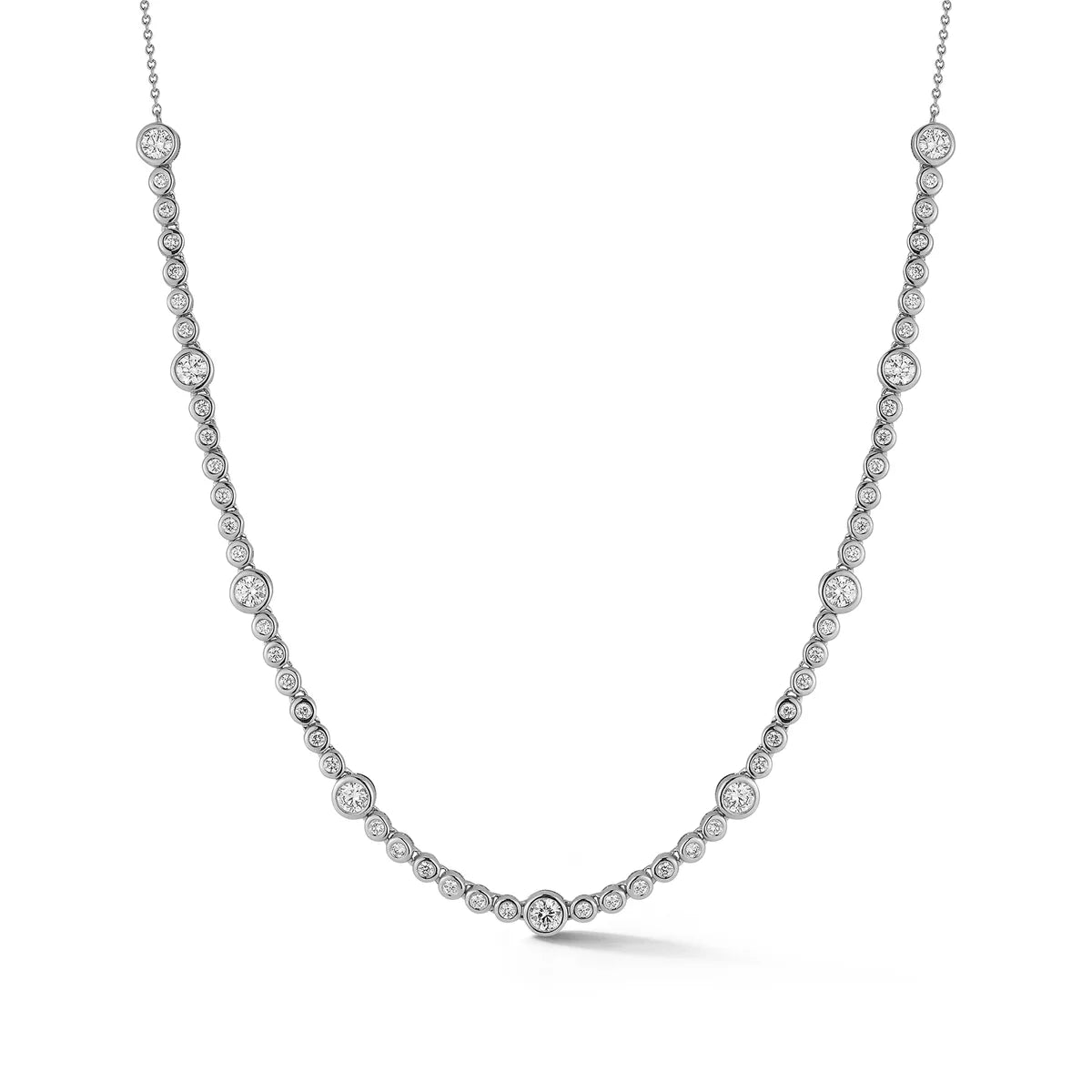 Lulu Jack Alternating Bezel Tennis Necklace