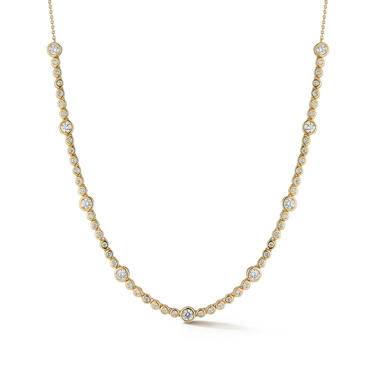 Lulu Jack Alternating Bezel Tennis Necklace