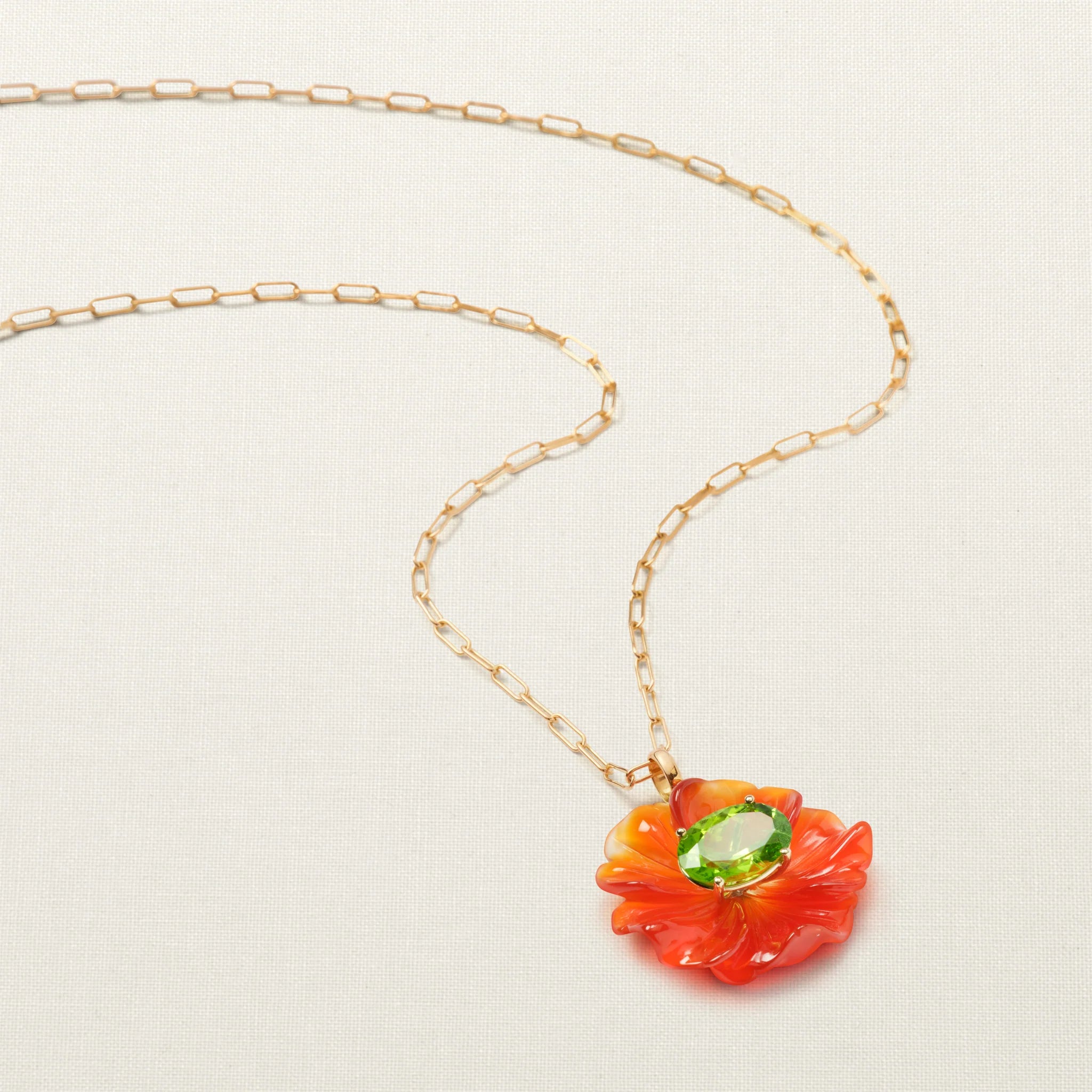Niki Flower Pendant Agate Peridot