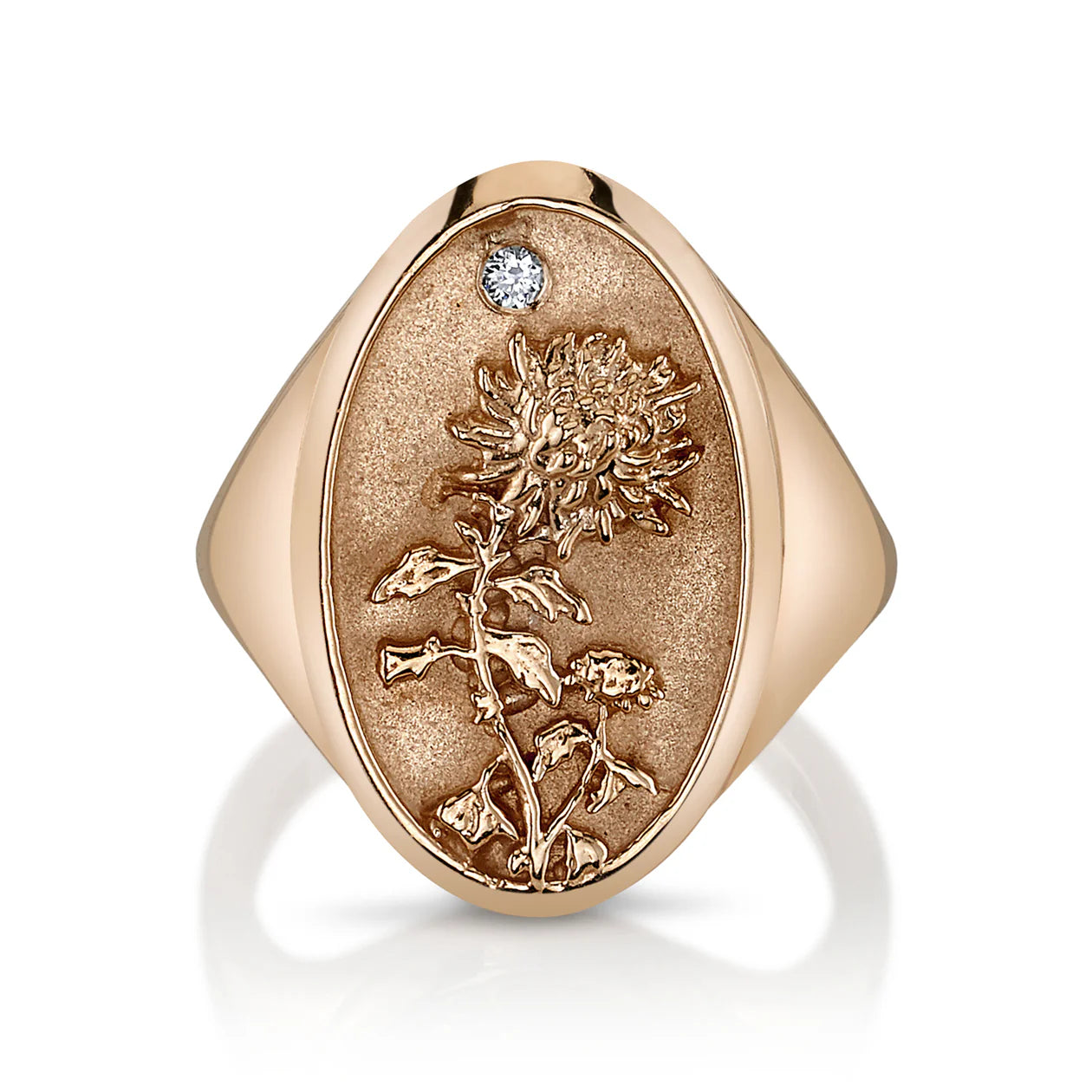 November Birth Flower Signet Ring