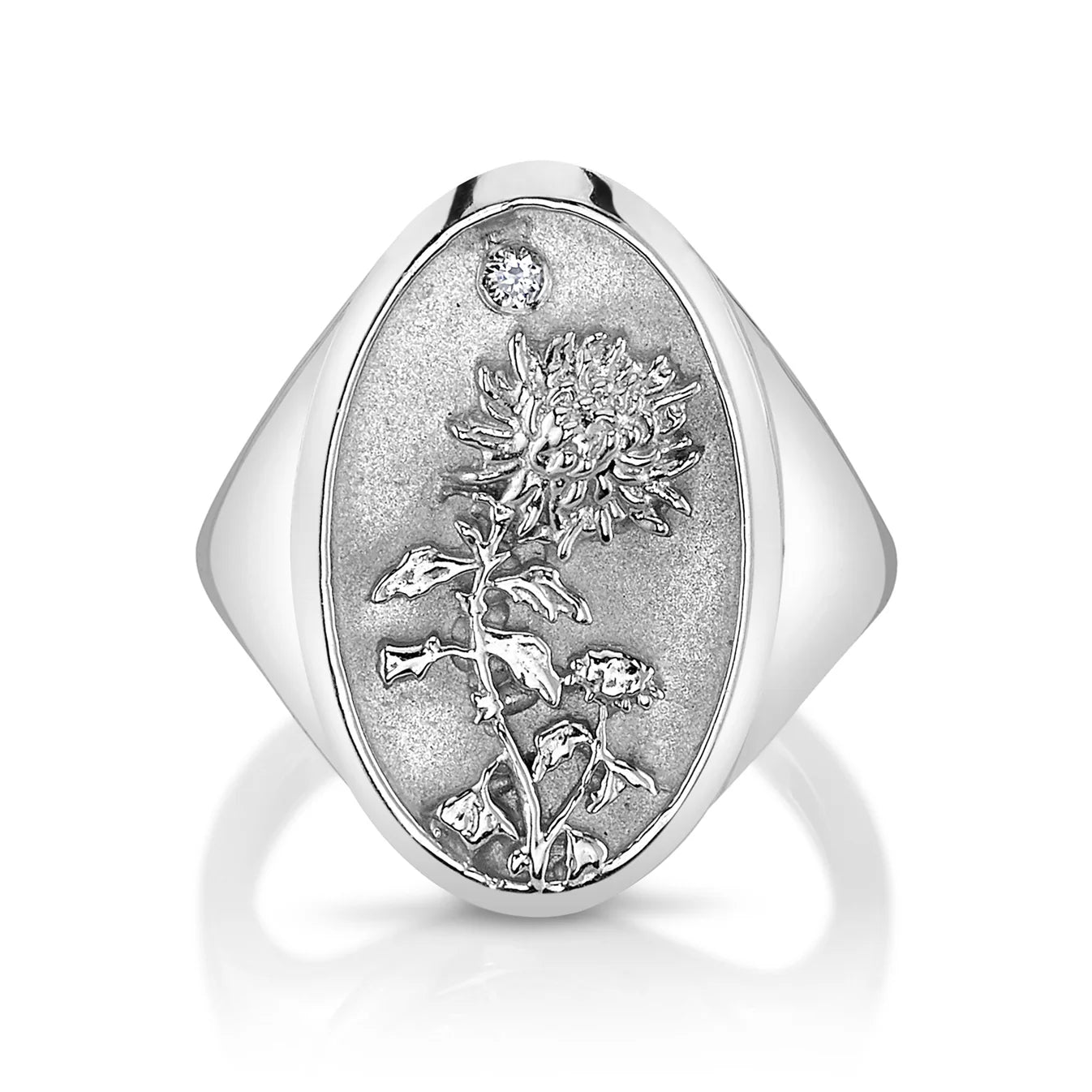 November Birth Flower Signet Ring