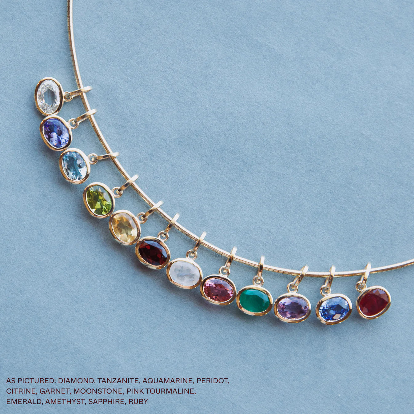 Oval Birthstone Charm