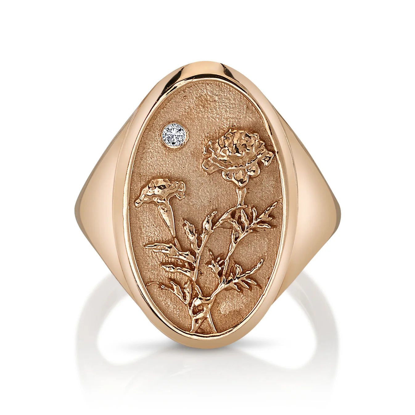 October Birth Flower Signet Ring