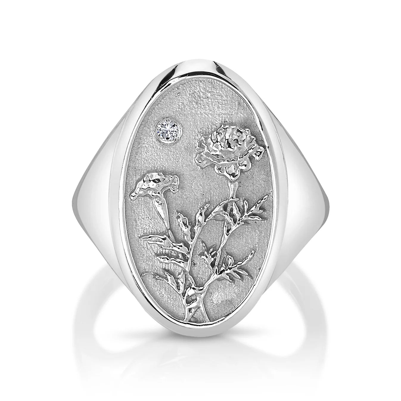 October Birth Flower Signet Ring