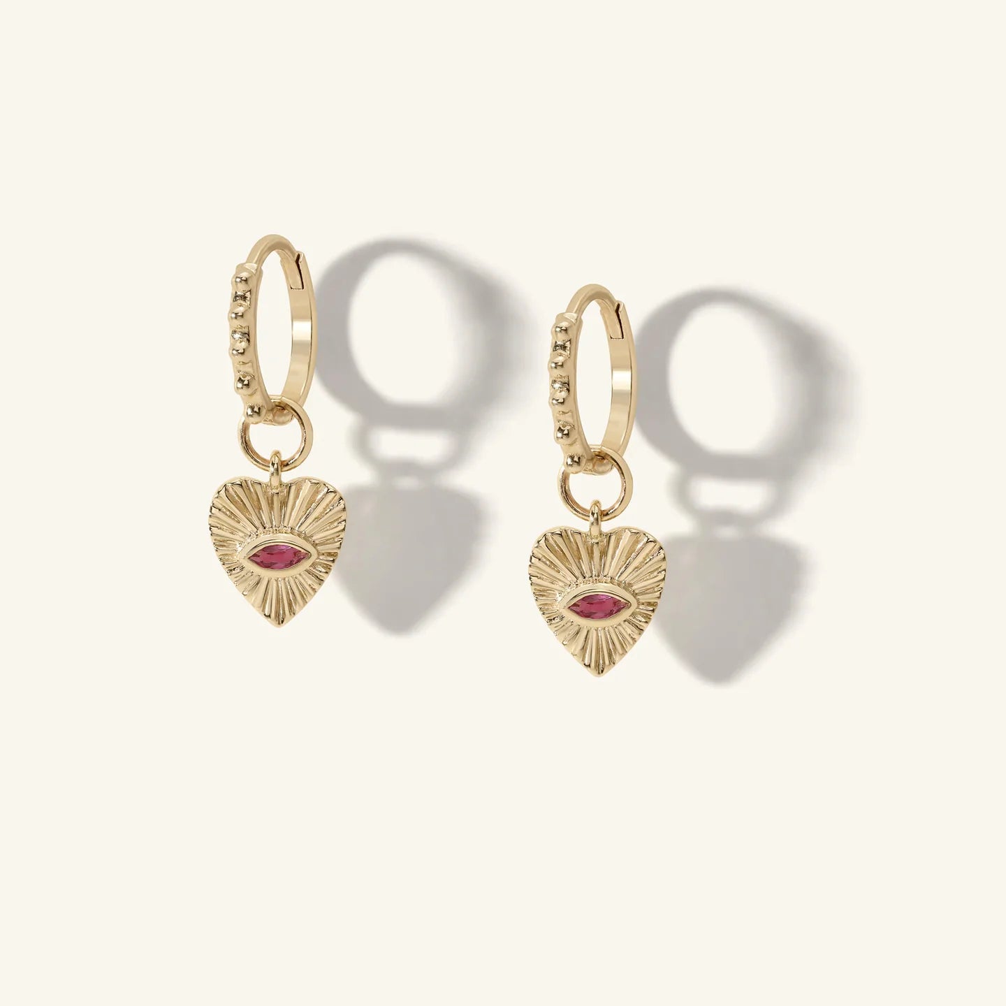 Mini Sunbeam Heart Earring Charms