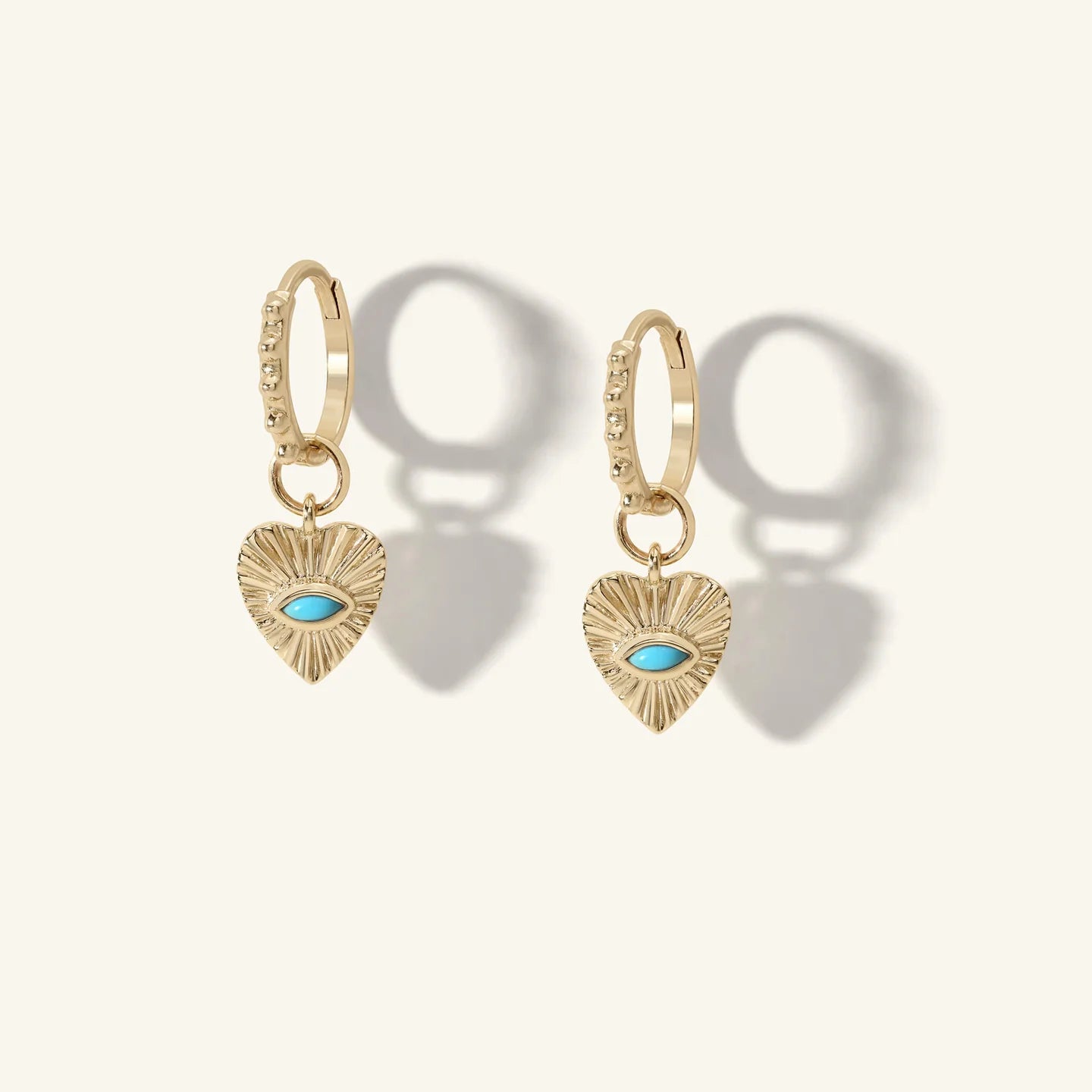Mini Sunbeam Heart Earring Charms