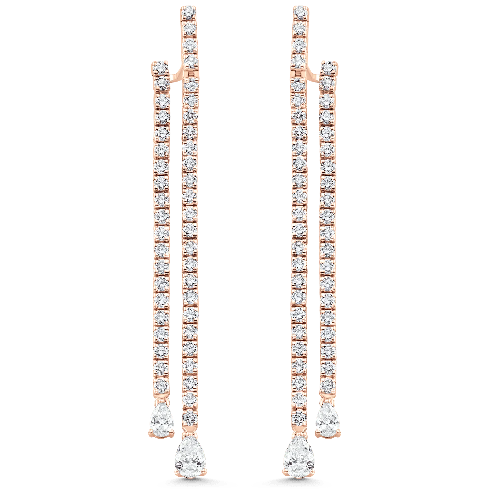 Purity Double Pear Diamond Drop Earrings