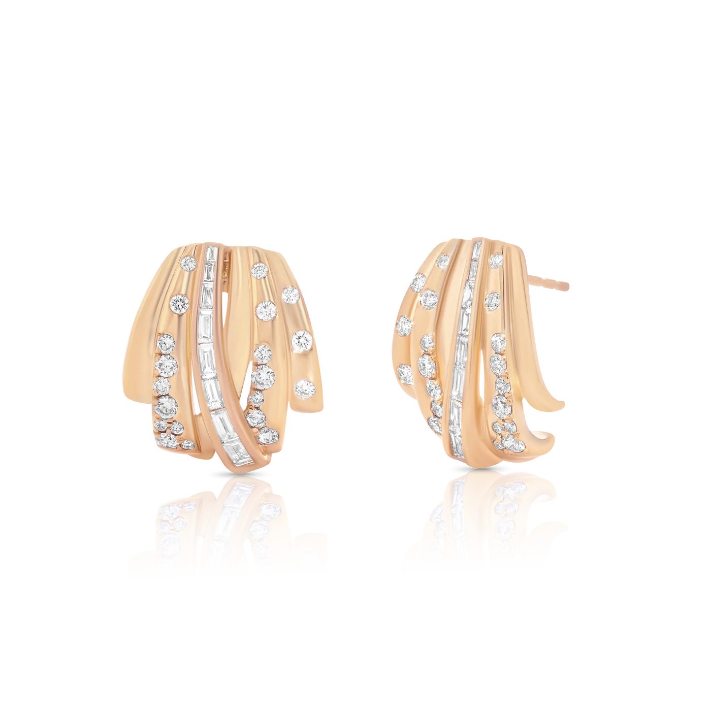 Papua Gold & Diamond Crossover Earring