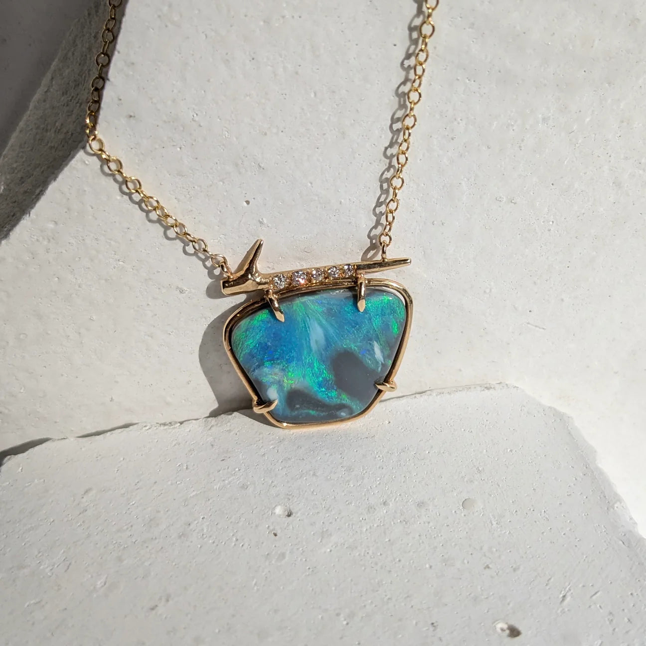 Nebula Opal Thorn Necklace