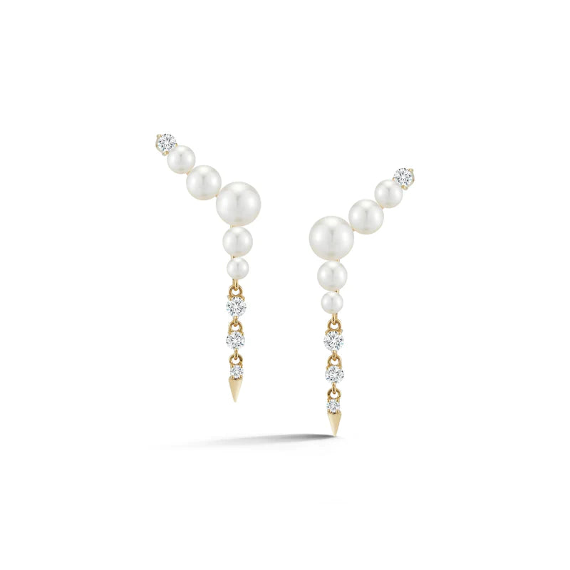 Privé Pearl Ear Climber Drops