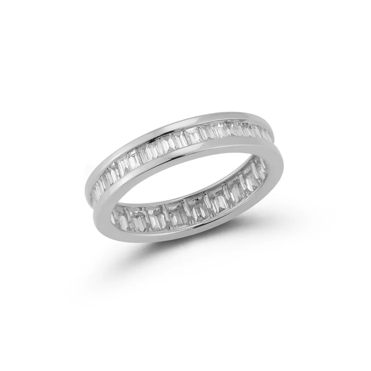 Sadie Pearl Channel Set Baguette Ring