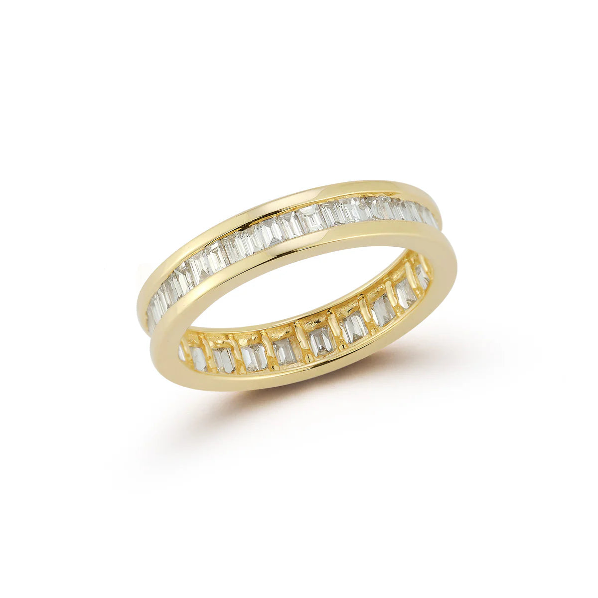 Sadie Pearl Channel Set Baguette Ring