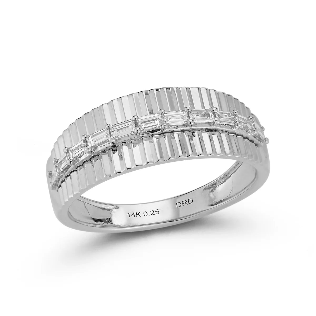 Sadie Pearl Baguette Fluted Ring