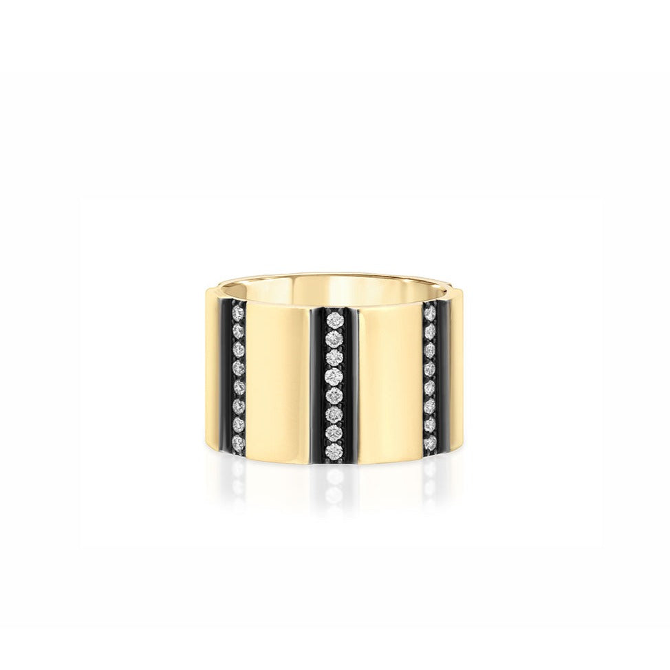 Diamond Stripe Cigar Band With Black Ruthenium Trim