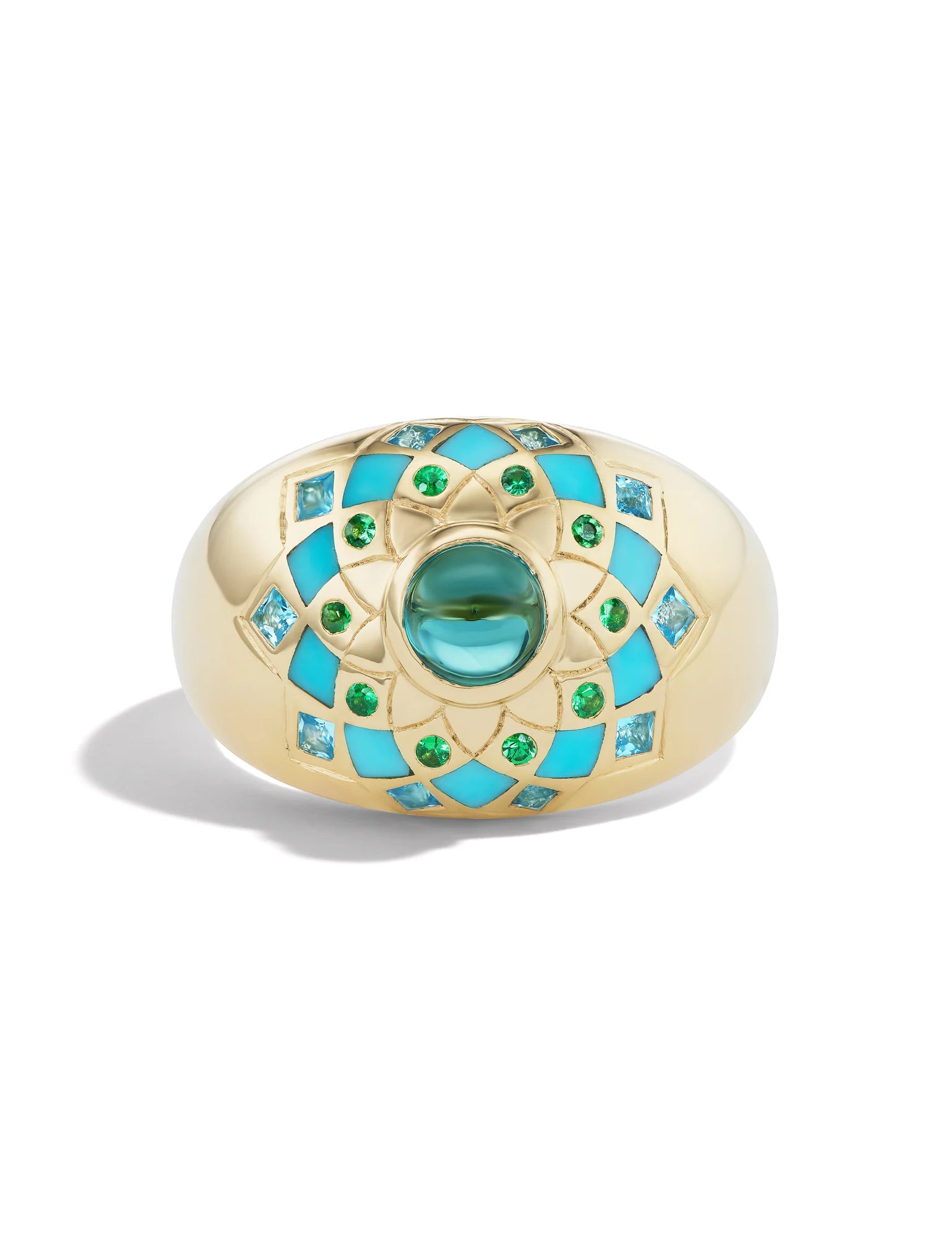 Temple Mandala Dome Inlay Ring