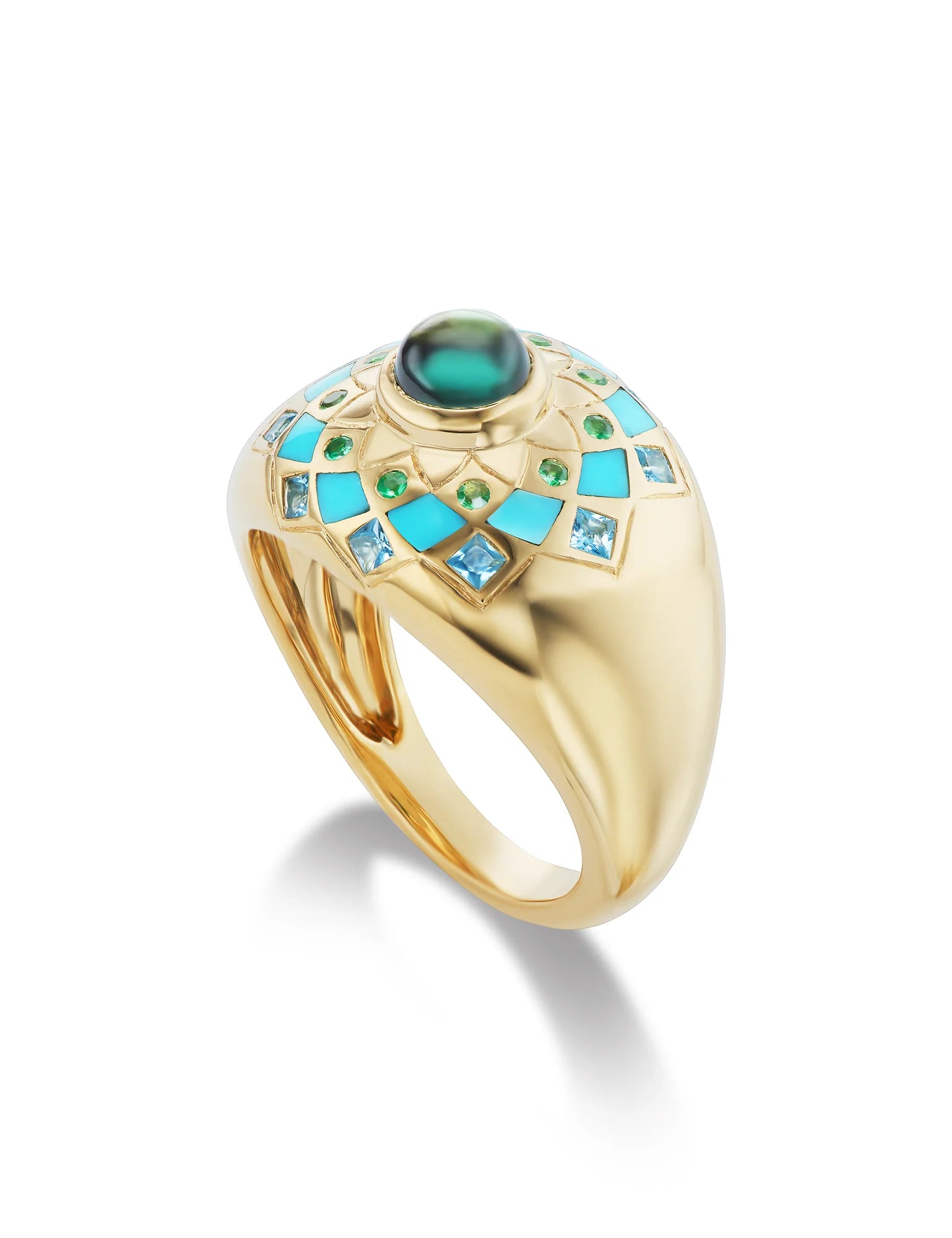Temple Mandala Dome Inlay Ring
