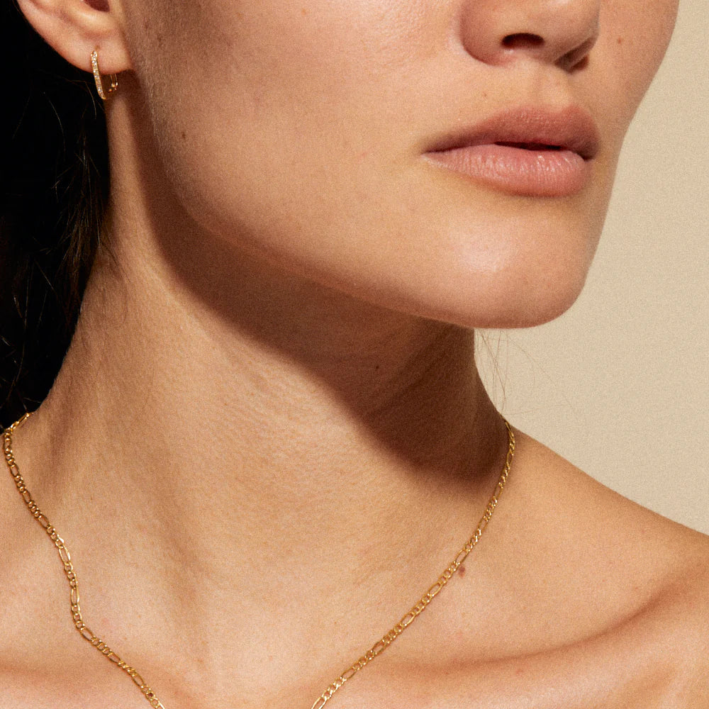 Rounded Rectangular Channel Set Diamond Click Hoops