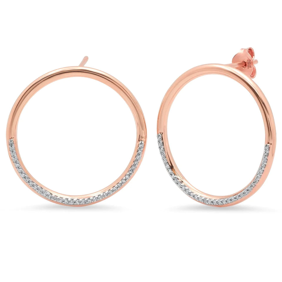 Half Diamond Loop Earrings