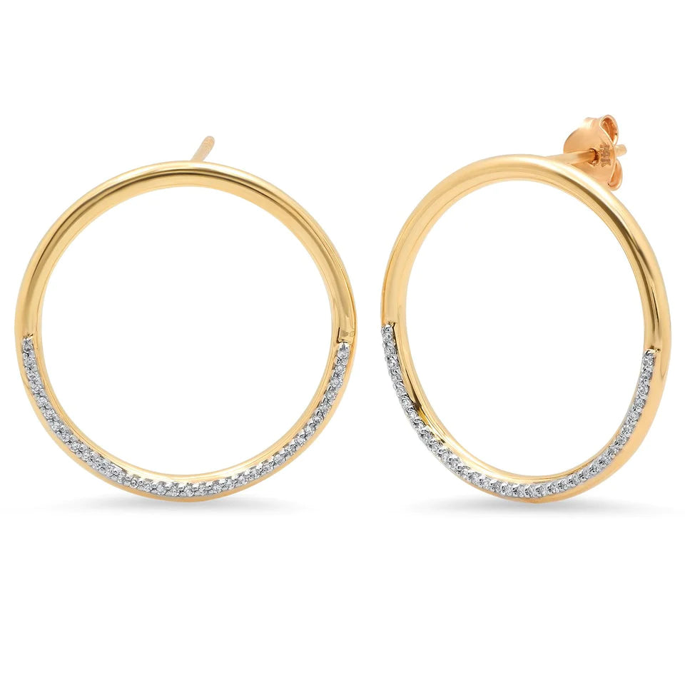 Half Diamond Loop Earrings